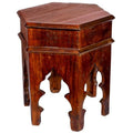 Rustic Brown Reclaimed Wooden Side Table W9570
