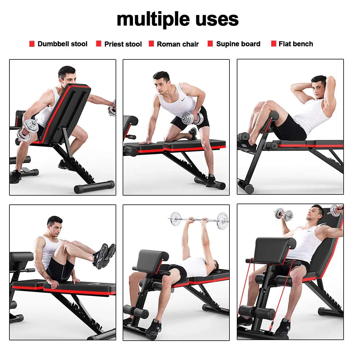 Adjustable Weight Bench Incline Decline Foldable Workout Equipment L4566
