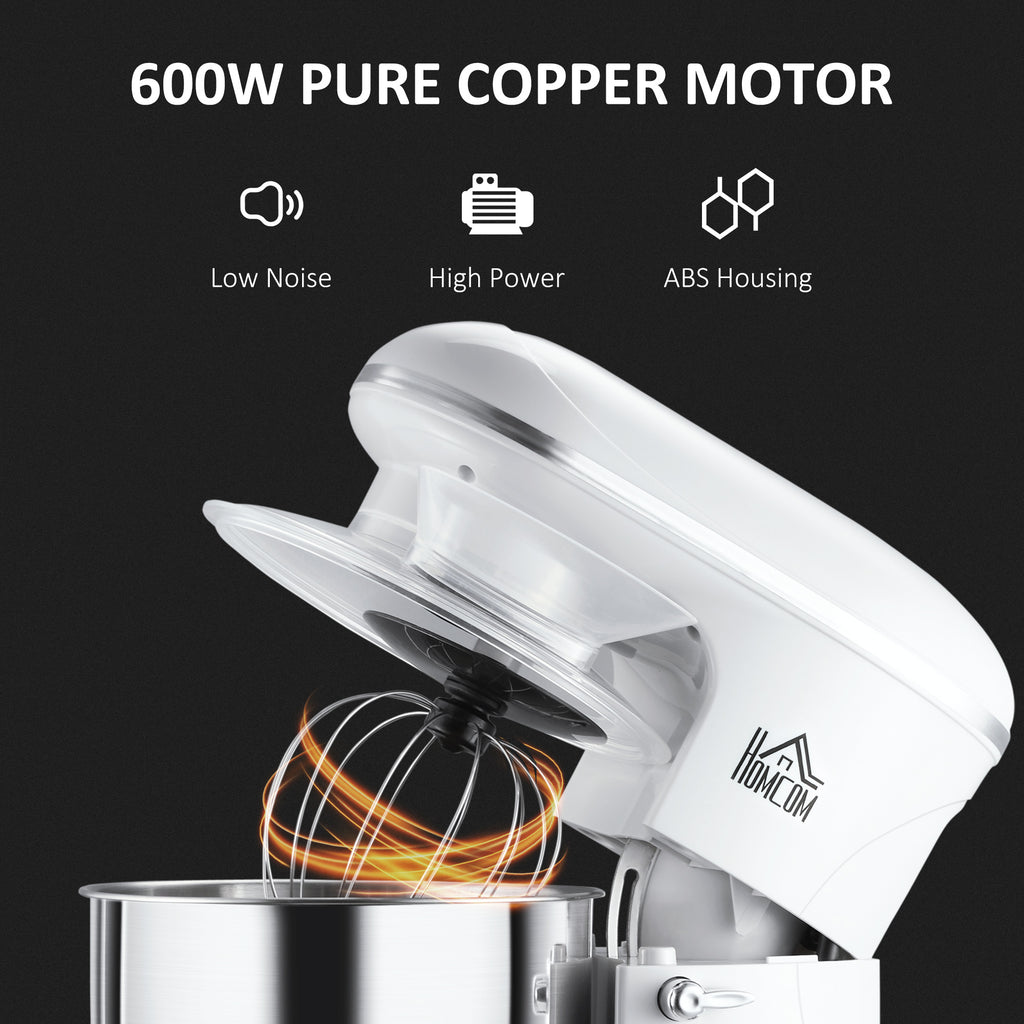 6 Qt 600W 6 Speed Tilt Head Stand Mixer with Stainless Steel Mixing Bowl W463725
