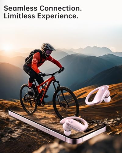 Wireless Bluetooth 5.3 IPX7 Waterproof Sports Earphones with Earhooks, 48H Playtime, Noise Cancelling Mic - Black A55182
