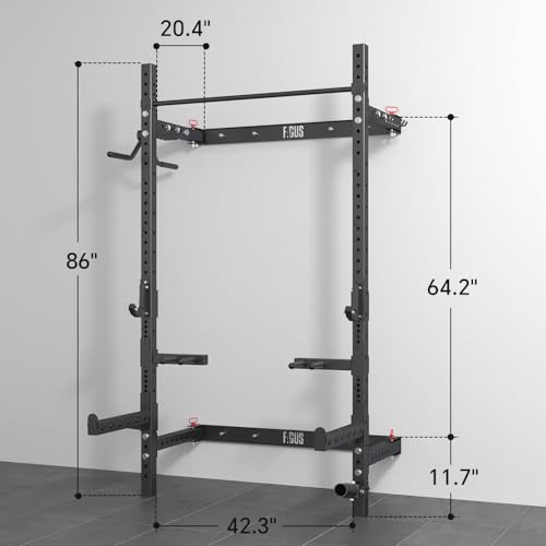 Folding Wall Mounted Squat Rack with Pull-Up Bar I4779