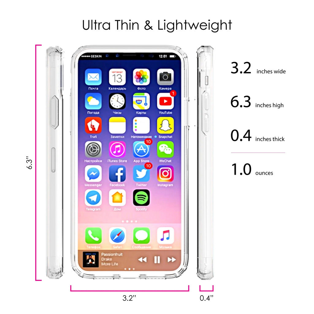 Clear Shockproof Hybrid Case for iPhone XS Max with Tempered Glass Screen Protector X5170