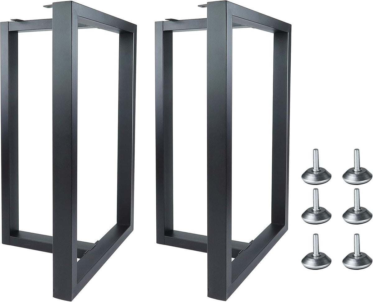 Set of 2 Metal Table Legs 28 Inch Height 18 Inch Wide with 4 Casters B6287