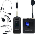 UHF Wireless Microphone System with Lavalier Mic, Headset Mic, Handheld Mic, Transmitter & Receiver, Pack of 2 Z34228