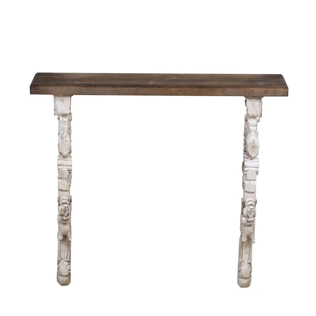White and Brown Abstract Patterned Wall Mount Shelf M36743