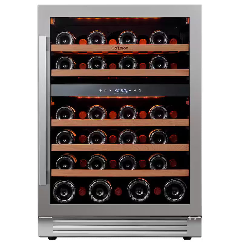 Built-In 46-Bottles Dual Zone Stainless Steel Wine Cooler N6332