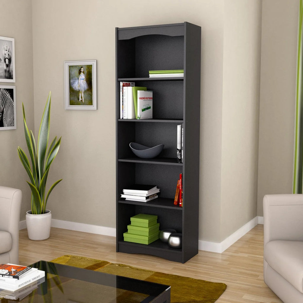 72" Tall Black Bookcase A3944