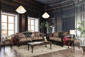 Burgundy Dark Brown Chenille Sofa and Loveseat Y81026