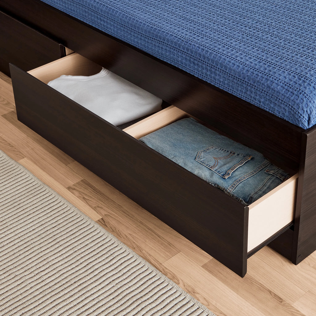 Twin Storage Bed with Bookcase Headboard O15606