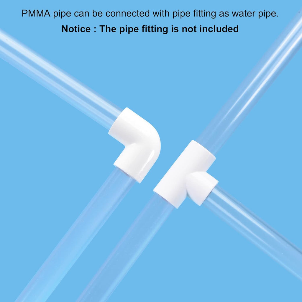 Clear 125mm ID 130mm OD Acrylic Round Tube Pack of 2 G118