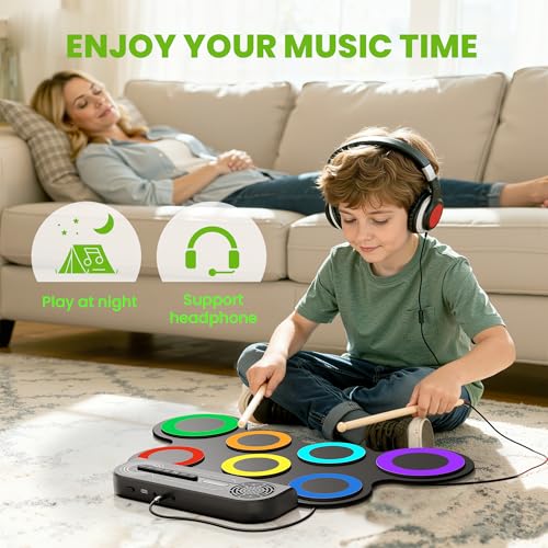 Electric Drum Set with Built-in Speaker and Sticks W6975