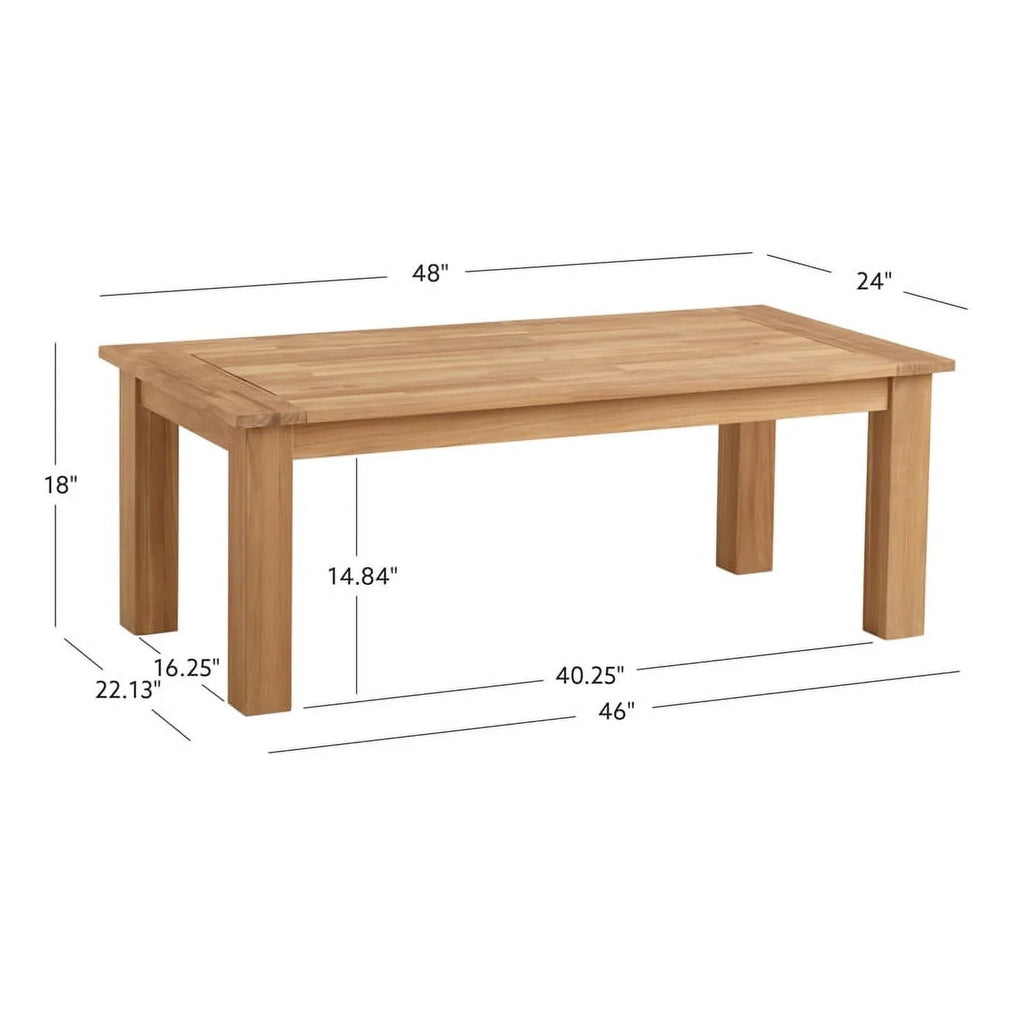 Contemporary Wood Outdoor Coffee Table H219624