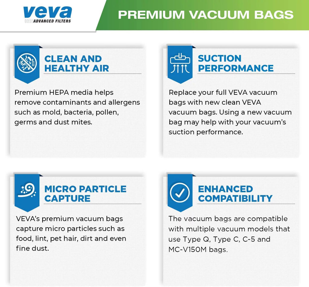 30 Pack HEPA Vacuum Bags Type Q Cloth Bag Y811