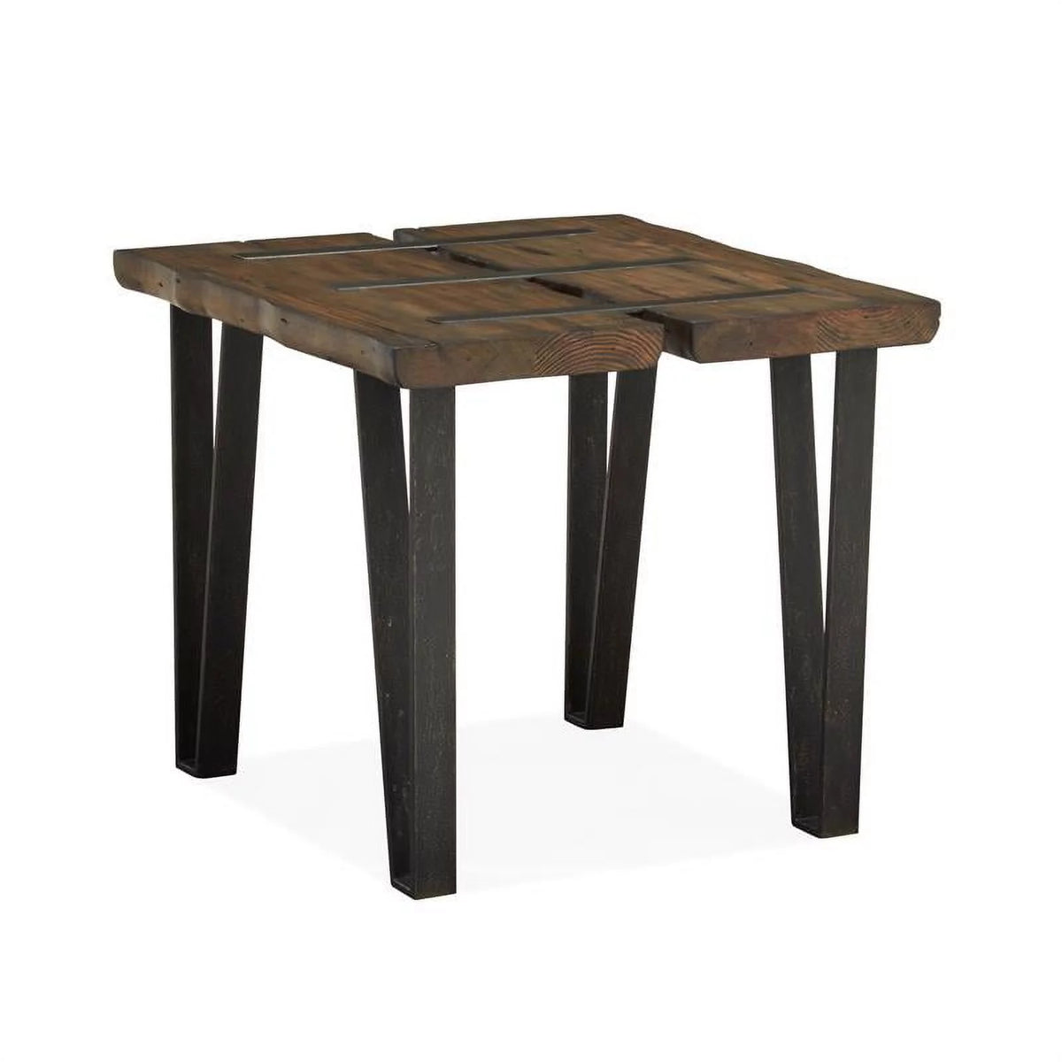 Set of 2 Metal and Wood End Table Q3442