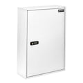 White Steel Key Lock Box with Combination and Key Lock X49598