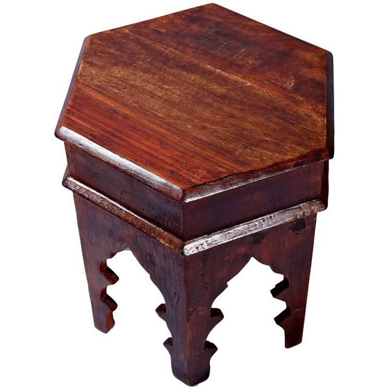 Rustic Brown Reclaimed Wooden Side Table W9570
