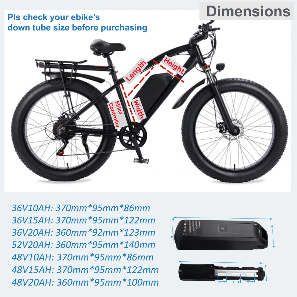 48V 10Ah Lithium Ebike Battery with Charger G762