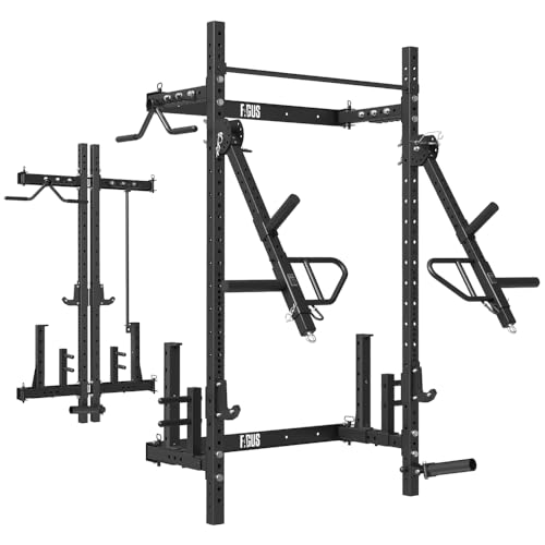 Folding Wall Mounted Squat Rack with Pull-Up Bar I4779