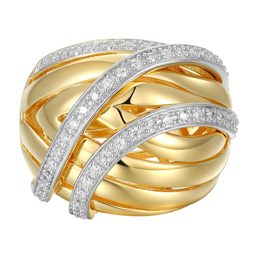 18K Gold Plated Sterling Silver Lab Grown Diamond Ring Z2943