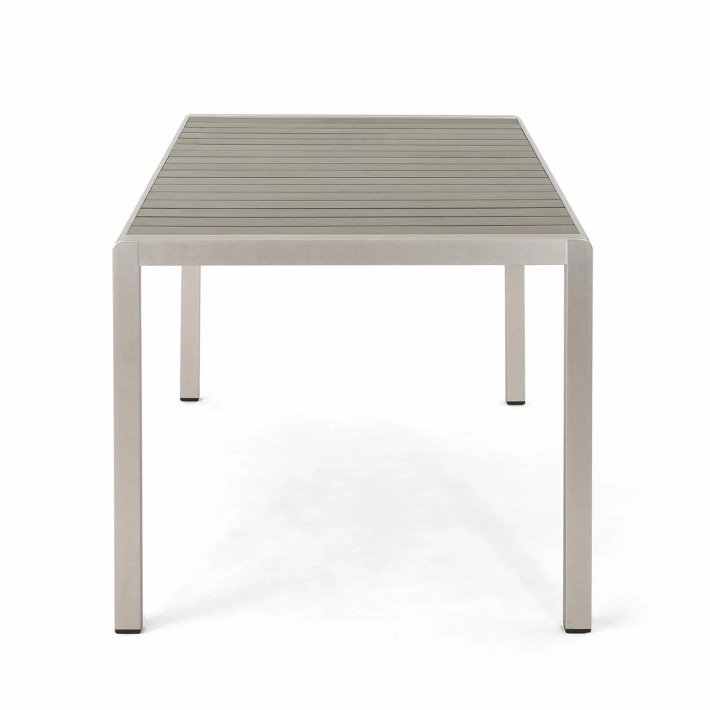 Aluminum Dining Table with Faux Wood Top O696