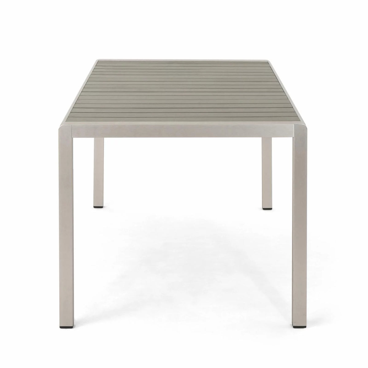 Aluminum Dining Table with Faux Wood Top O696