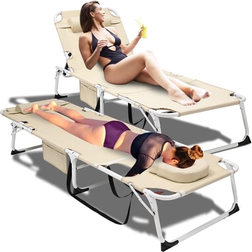 4-in-1 Folding Heavy Duty Chaise with 500LB Load Capacity B6881