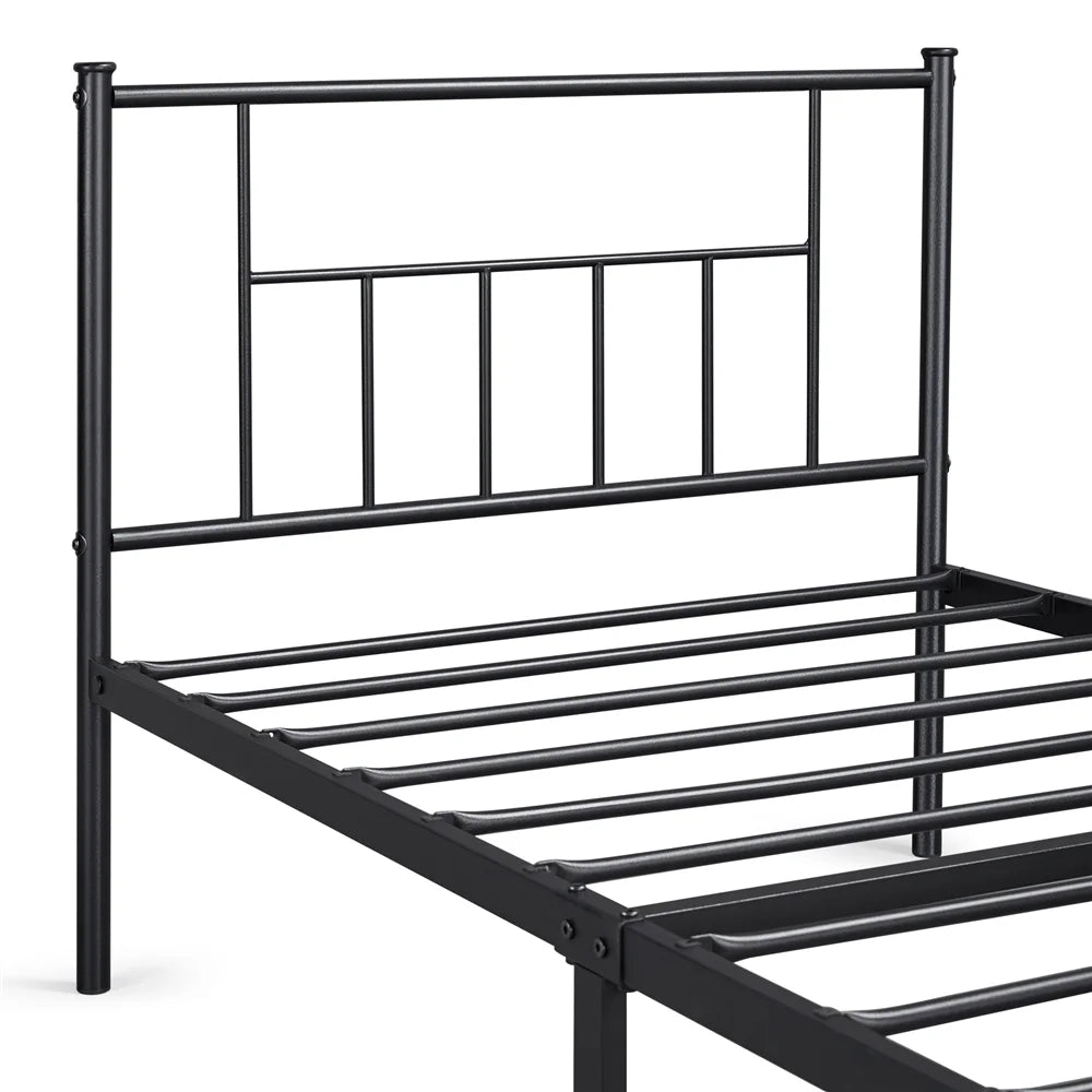 Black Metal Twin Bed with Headboard and Footboard E87791