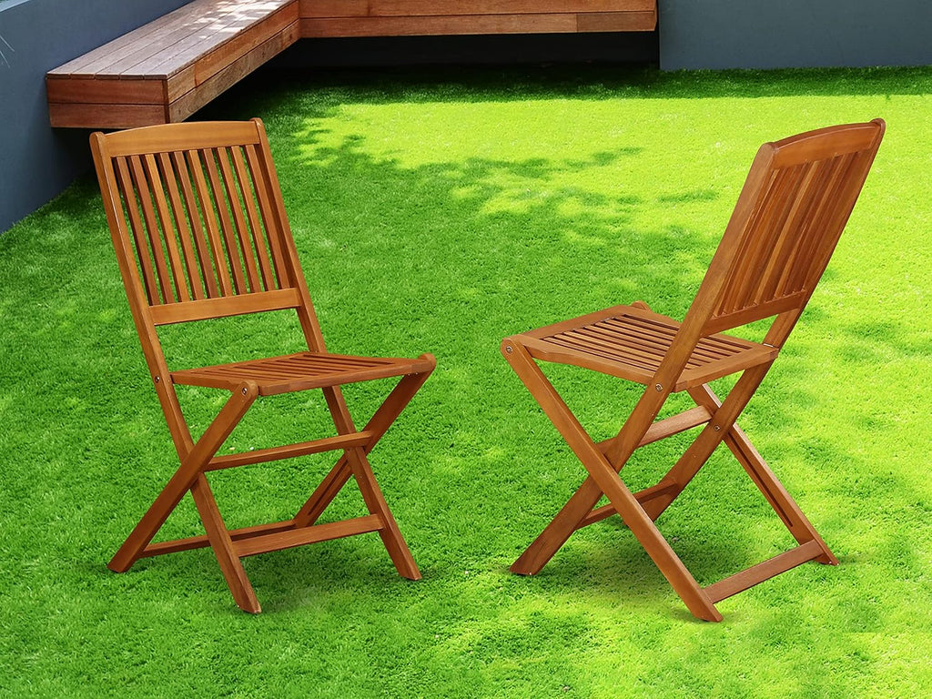 Solid Acacia Wood Folding Arm Chair Set of Two R21343