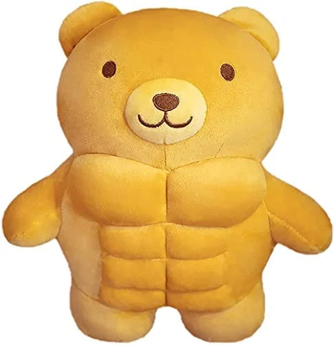 Cartoon Muscle Bear Plush Teddy Bear Large Doll, 27.5 inch A73657