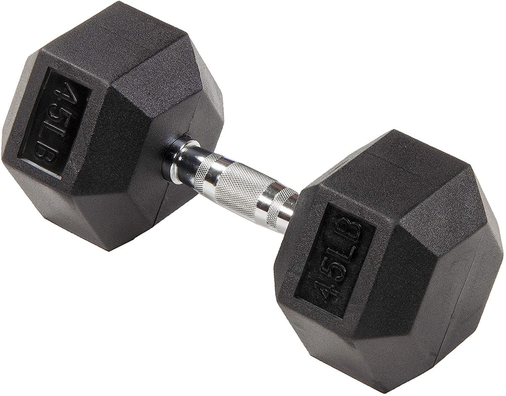 Rubber Encased Hex Dumbbells 20 Lbs. Pair P122