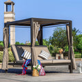 Gray Outdoor Patio Daybed with Canopy X771982