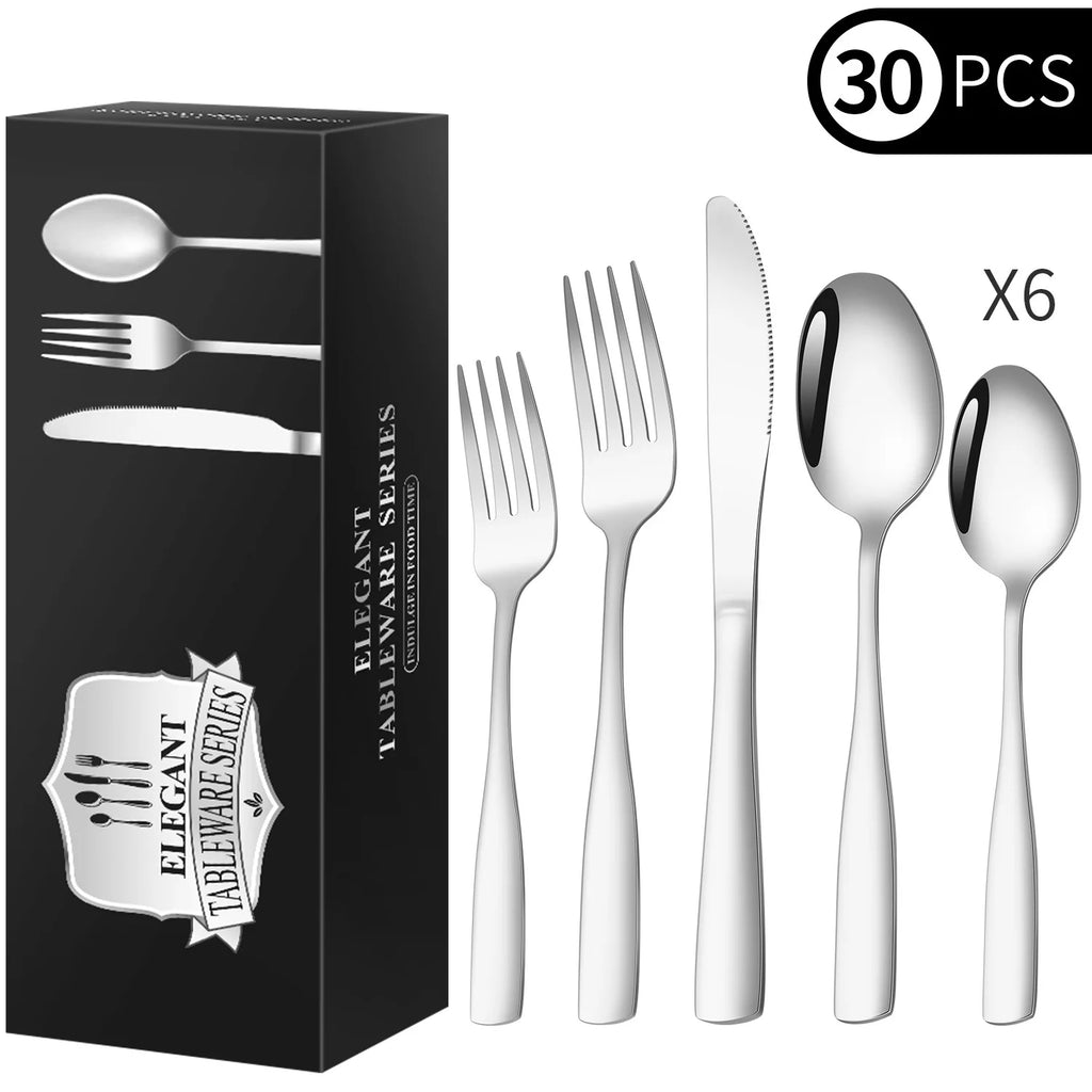 30 Piece Stainless Steel Silverware Set H96486