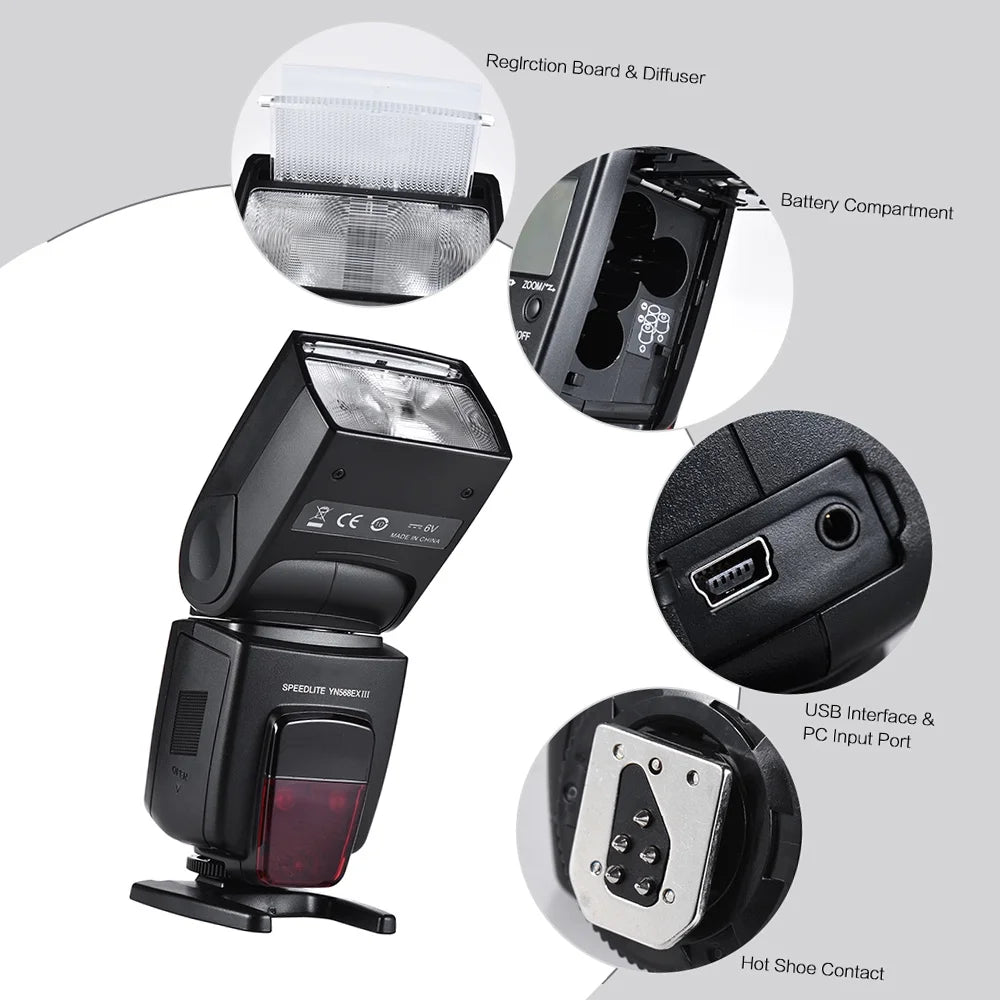Wireless TTL Master Slave Flash Speedlite GN58 J51924
