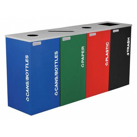 Blue Plastic Square Trash Can D54280