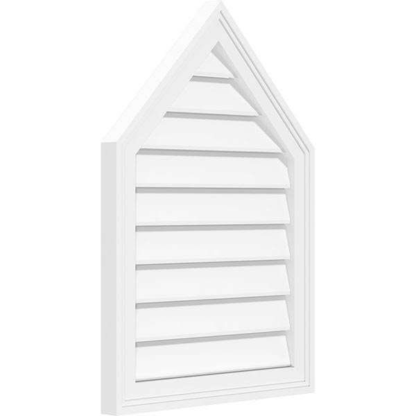 14x22W x 30x22H Peaked Top Surface Mount PVC Gable Vent W179