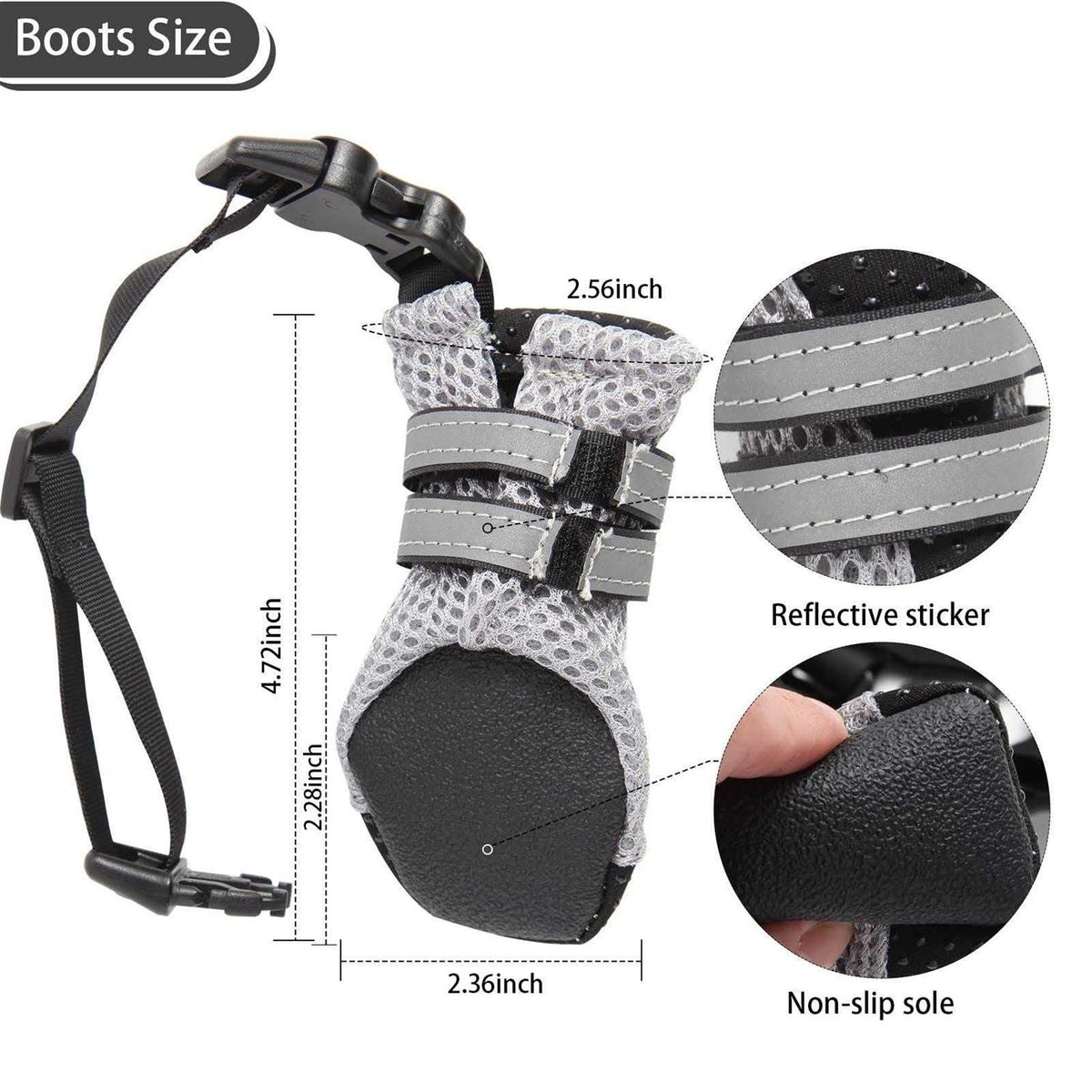 Dog Boots with Buckle Straps and Weatherproof B11816