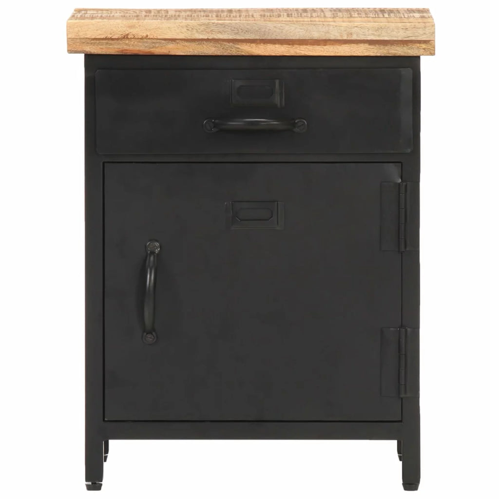 Mango Wood Bedside Cabinet with Storage Drawer L430267