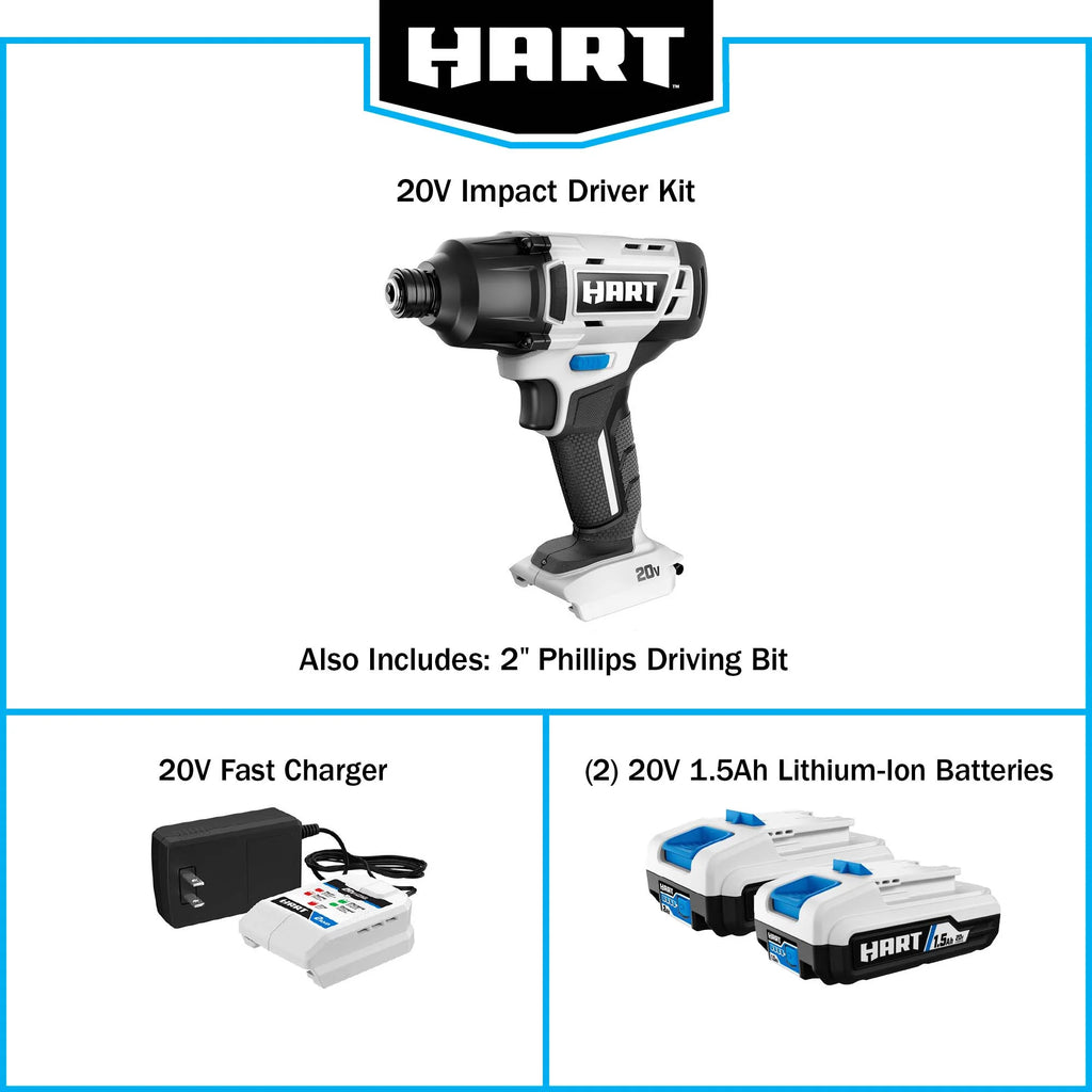 20-Volt Cordless Impact Driver Kit with 1.5Ah Lithium-Ion Batteries L9355