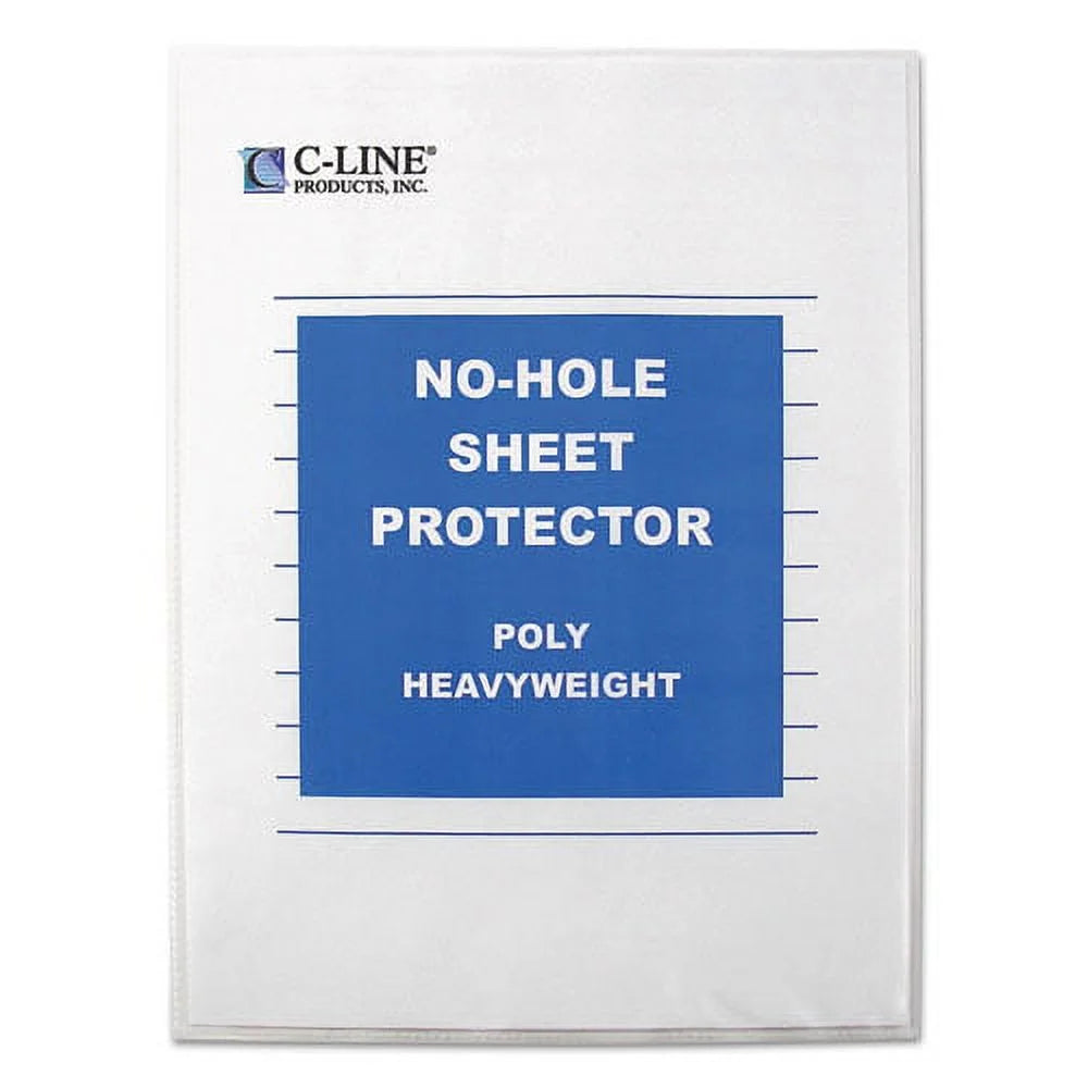 Top-Load No-Hole Sheet Protectors, Heavyweight, Clear, 2" Capacity, 25/bx C218