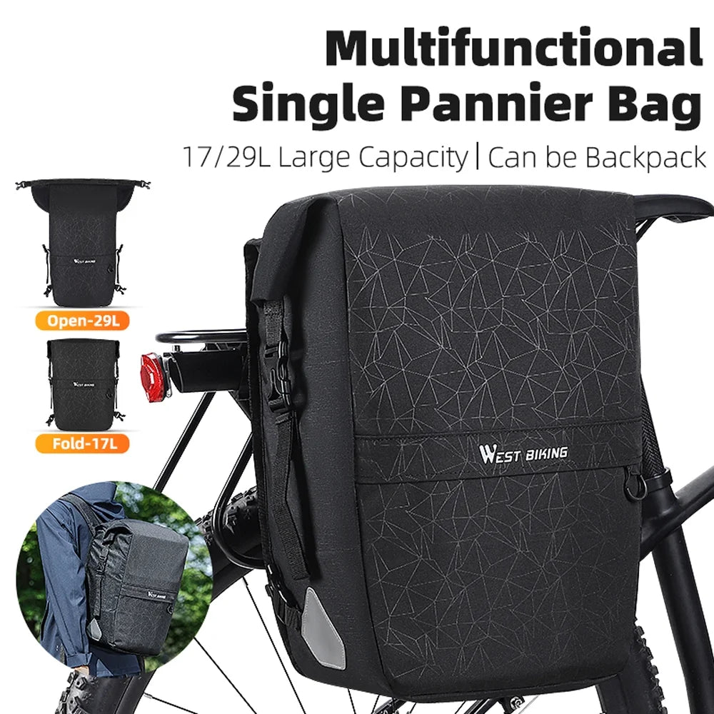 Expandable Bike Rear Storage Bag Backpack Z4744
