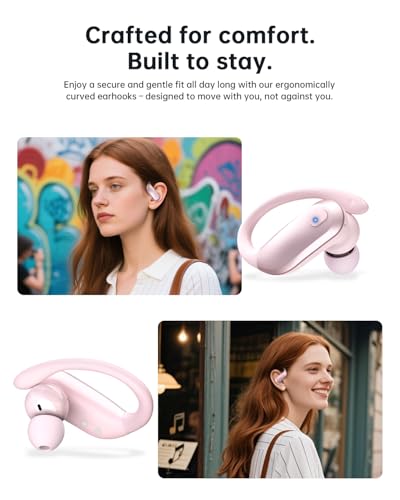 Wireless Bluetooth 5.3 IPX7 Waterproof Sports Earphones with Earhooks, 48H Playtime, Noise Cancelling Mic - Black A55182