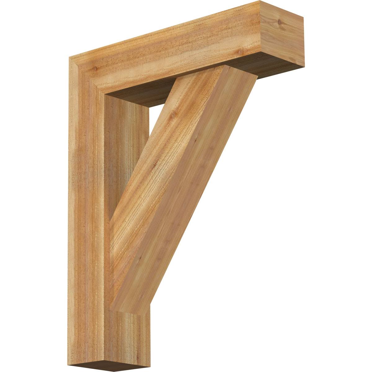 Western Red Cedar Traditional Block Bracket with Offset Brace N58393