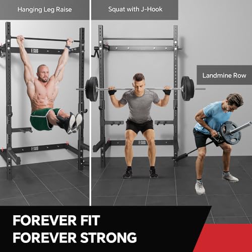 Folding Wall Mounted Squat Rack with Pull-Up Bar I4779