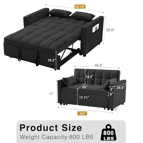 Velvet Convertible Sleeper Sofa Bed E11866