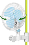 6 Inch Oscillating Clip on Grow Tent Fan, 2-Speeds 20W, Metal Cover, Pack of 2 A6319