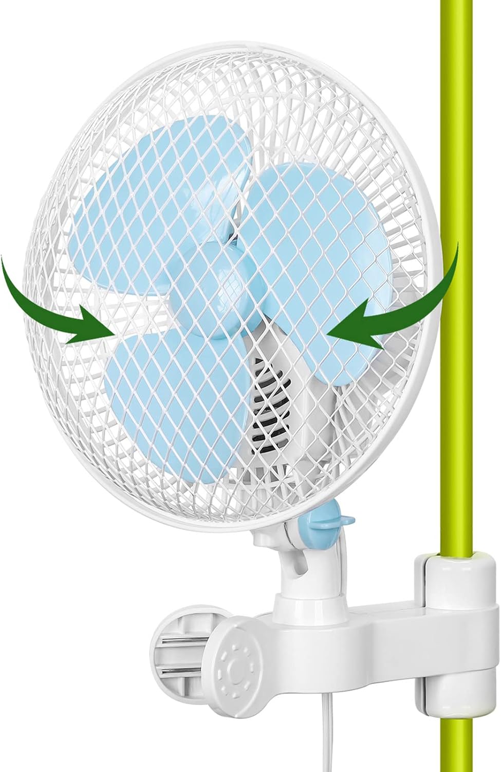 6 Inch Oscillating Clip on Grow Tent Fan, 2-Speeds 20W, Metal Cover, Pack of 2 A6319