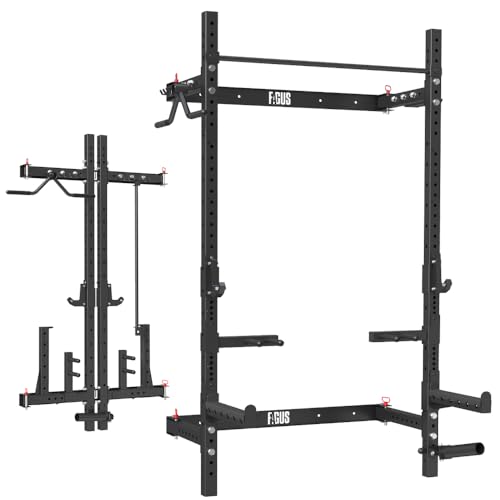 Folding Wall Mounted Squat Rack with Pull-Up Bar I4779