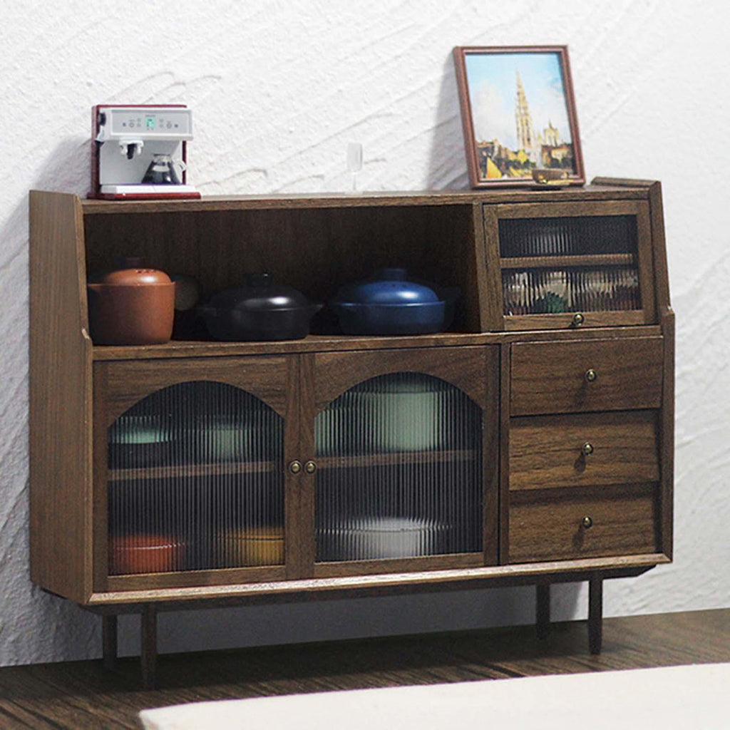 Walnut Dollhouse Miniature Sideboard Cabinet B10436