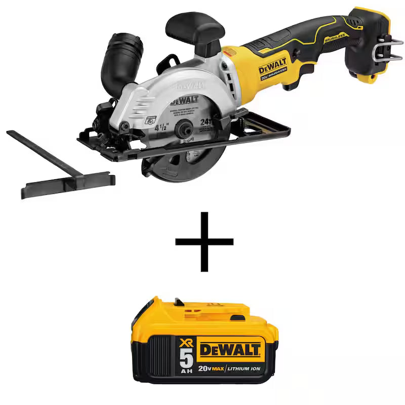 Cordless Brushless 4-1/2 in. Circular Saw with 20V Lithium-Ion 5.0Ah Battery H42837