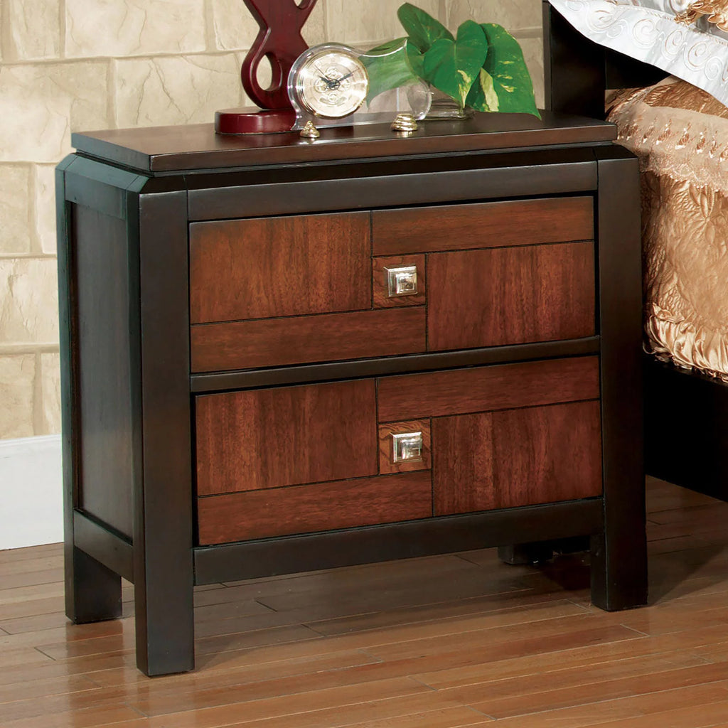 Solid Wood 2-Drawer Nightstand M182967